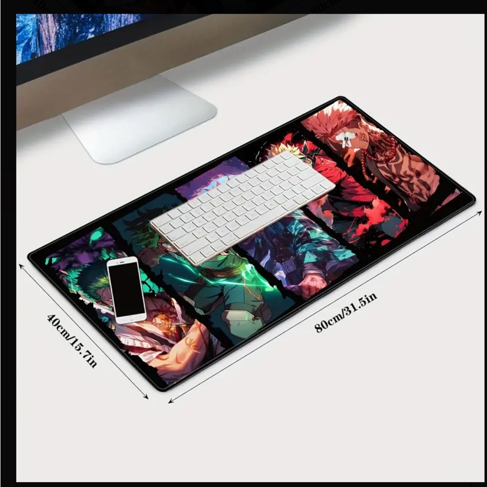 Gaming Deskpad of Anime Zoro, Tanjiro, Sukuna, Bakugo